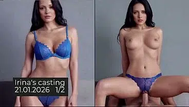 The first casting of young virgin Irina. All for the role. Part 1/2.