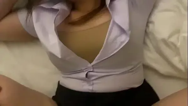 hard fast fuck with asian chubby girl cum on skirt