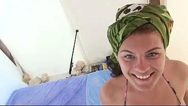 Authentic couple on vacation has sex on the beach without anyone noticing