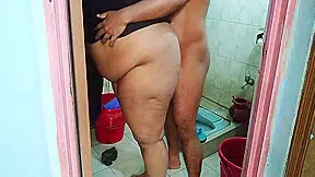 Indian Muslim Hot Milf Aunty Gets Anal Fucked By Neighbor Guy When She Was Washing Cloths In Toilet