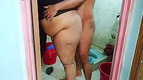 Indian Muslim Hot Milf Aunty Gets Anal Fucked By Neighbor Guy When She Was Washing Cloths In Toilet