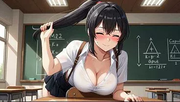 Naughty Brunette Student: Tits & Ass Flash   Wild Dorm Masturbation AI Generated