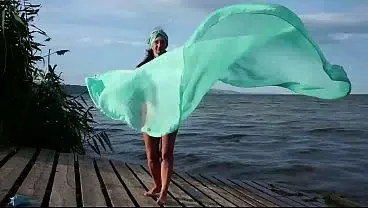 On beach on wind