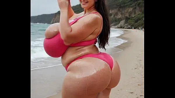 BBW at the beach (AI Generated)