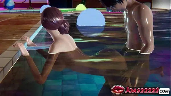 Nakai Yukino in Bikini – Anime Rule34: Pool Party Fuck in Standing Pose, Squatting on Big Cock, and Floating Doggy Style with Massive Close Up Creampie Ending