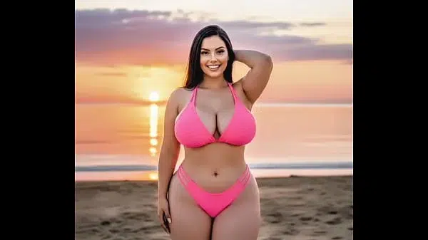 Mulher de Biquíni Na Praia
